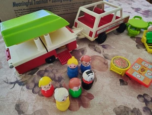 Vintage Fisher Price Little People Play Family Jeep & Pop-Up Camper #992 - 1979 - Bild 1 von 11