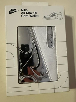 Carteira masculina prata/branco metálica Nike Air Max 90 nova com etiquetas A25 - Imagem 1 de 4