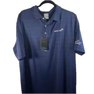 NEW Men’s CALLAWAY XL Opti Dri Cooling Golf Polo Blue Travelers Polo NWT - Picture 1 of 7