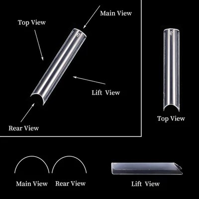 200 Pcs Extra Long Straight Square Nail Tips, Clear C Curve Full Cover Acryli... - Image 1 of 4