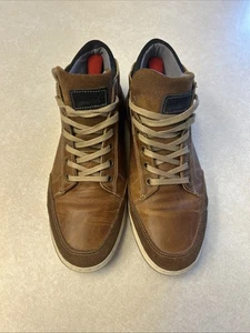 Bull Boxer Laytone Sneakers Uomo 8 41 Pelle Marrone Fatto a Mano Scarpe Mid Top - Foto 1 di 11