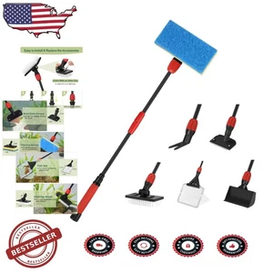 Aquarium Maintenance Kit Extendable Handle Scraper Sponge Brush Net - Picture 1 of 9