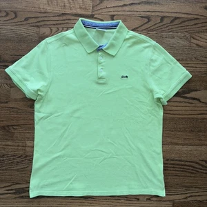 Vintage 80s Campus Le-Tigre Polo Short Sleeve Lime Green Shirt Size Large - Picture 1 of 17