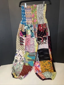 Ashley Taylor Patchwork Haremshose Boho Hippie Festival OS Damen Loch im Bein - Bild 1 von 16