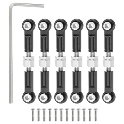 6 Stück Lenk-Servo-Stange RC Aluminium-Verbindungen für RC Auto(Schwarz, 37mm) - Bild 1 von 4