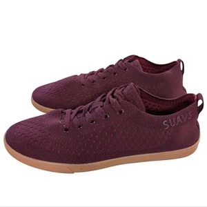 Suavs Zilker Gum Sole Sneakers Maroon Unisex Mens 9.5 Womens 11.5 - Picture 1 of 9