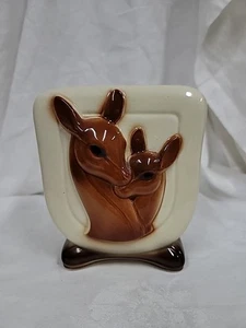 Vintage Royal Copley Pottery Hirsch Reh & Rehkitz Keramik Vase Übertopf MCM 50er 60er - Bild 1 von 7