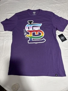 St Louis Cardinals Shirt Mens Small Purple '47 Brand  PRIDE SHIRT MLB Gym New - Picture 1 of 7
