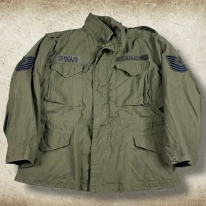 Vintage M-65 Jacket Field Coat US Military OG 107 Alpha Industries Size M Short - Picture 1 of 11