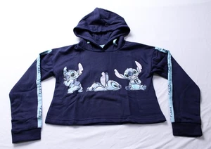 Disney Girl's Lilo & Stitch Cropped Hoodie BL1 Blue Size 9/10 Years NWT - Picture 1 of 4