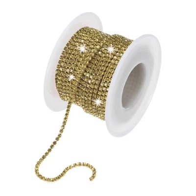 Cadena de cierre de diamantes de imitación de cristal, 2 mm 10 yardas cristal una fila de recorte cla... Foto 1 de 4
