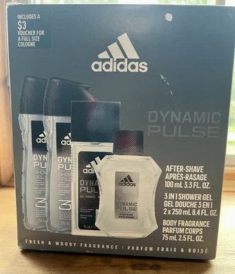 Adidas Dynamic Pulse, Juego de Regalo de 4 Piezas para Hombre, Nuevo Foto 1 de 3