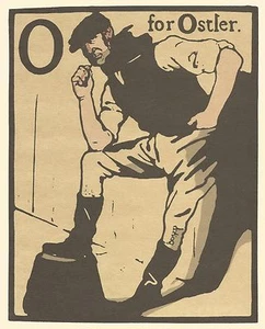 William Nicholson Holzschnitt Druck 1898 O für Ostler Alphabet Lithographie 1975 - Bild 1 von 1