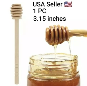 1PC 3.15" Honey Dipper Sticks Mini Practical Handle Wood Honey Jar Coffee Milk - Picture 1 of 6