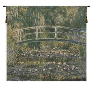 Tapiz belga Puente Claude Monet en Giverny | Arte de pared tejido jacquard - Imagen 1 de 5