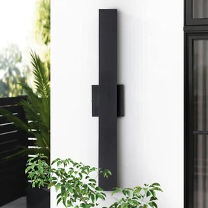 1-Pack 32 in. Matte Black Aluminum Hardwired LED Outdoor Wall Lantern - Picture 1 of 9
