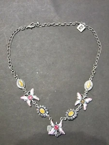 XX Brand White Metal Choker with Butterflies - Picture 1 of 2