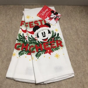 Mickey Mouse Weihnachten Disney Küchentücher 2er Pack 16 x 26 NEU Festlicher Jubel - Bild 1 von 6