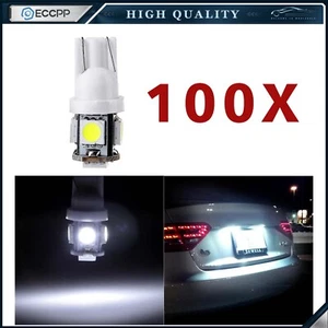 100X White T10 5050 5 SMD Wedge LED Bulbs Car Instrument Gauge Dash Light Lamps - Picture 1 of 6