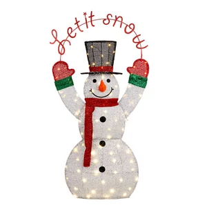 4ft Christmas Outdoor Decorations Snowman with LED Lights for Outdoor Holiday - Picture 1 of 9