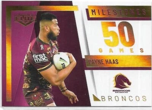 2022 Nrl Elite Milestones Estuche Tarjeta (M01) Payne HAAS Broncos 31/42 - Imagen 1 de 1