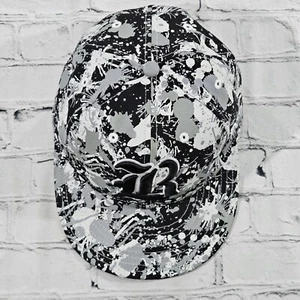 LR X New Era 59Fifty 5950 Sombrero Ajustado Negro Gris Pintura Blanca Salpicaduras TALLA 7 3/8 - Imagen 1 de 8
