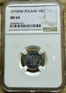 Poland 1979 MW 10 Groszy NGC MS 64 Aluminum - Picture 1 of 5