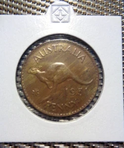 1951 MELBOURNE MINT aUNC 'KG' PENNY COIN - Picture 1 of 2