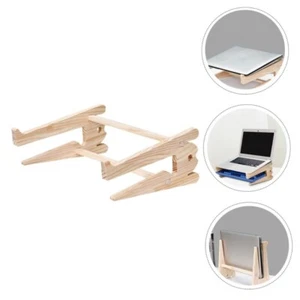 Portable Laptop Stand Wooden Notebook Cooling Pad New Notebook Stand Desktop - Photo 1/11