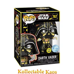 Star Wars - Darth Vader (Retro) Brilla en la Oscuridad Pop! Figura Vinilo (RS) #767 - Imagen 1 de 2