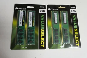 Corsair Value Select 4GB DDR2 4 each of 1 GB DDR2 VS1GB667D2 (RA115) - Picture 1 of 3
