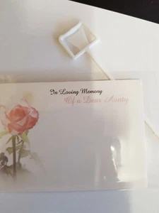 1x Aunty Florist Flower Memorial Message card. In Loving Memory Large. Aunty. - Picture 1 of 3