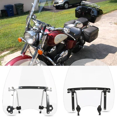 For Honda Shadow ACE 750 VT750C 18"x16" Clear Motorcycle Windscreen Windshield - Image 1 of 4