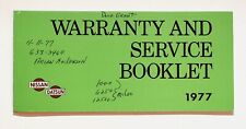 1977 Nissan Datsun Warranty And Service Booklet
