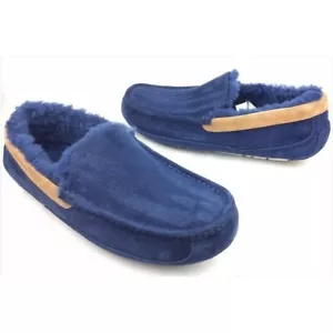 UGG Mens Ascot Slipper Shoes NWNV navy blue New size 8 - Picture 1 of 4