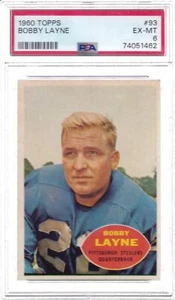 1960 Topps #93 Bobby Layne Pittsburgh Steelers PSA 6 EX-MT #27501 - Picture 1 of 2