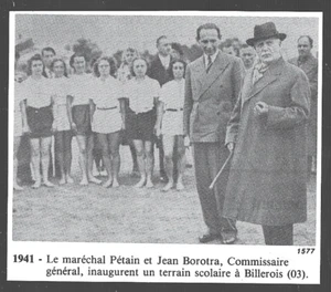 1986 -- BILLEROIS . 1941 . PETAIN ET JEAN BOROTRA . TERRAIN SCOLAIRE . 4B039 - Picture 1 of 1