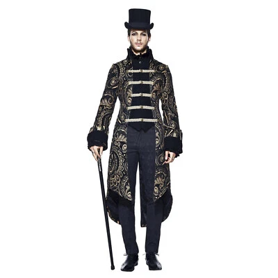 Adulto Hombre Steampunk Victoriano Gótico Vampiro Halloween Disfraz Abrigo Chaqueta Foto 1 de 4
