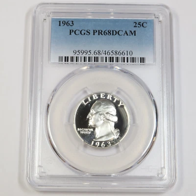 1963 P PCGS PR68 DCAM | SILVER - Washington Quarter - 25c US Coin #43067A - Image 1 of 2