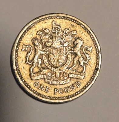 1993 United Kingdom-British 1 Pound Elizabeth II-Heraldic Emblem-KM#964 (A5) - Image 1 of 2