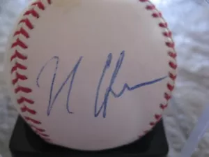 JR House signed Autogramm OML Baseball mit Spring Training Ticket Stub 2008 - Bild 1 von 4