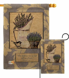 Proverbs 31:28 Burlap Garden Flag Religious Bible Verses Decorative Yard Banner - Picture 1 of 19