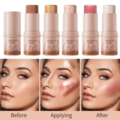 Eye Shadow Blush Stick Cheek Shimmer Blush Stick Highlighter Bronzer Contour Pen - Image 1 of 4