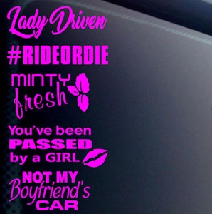 PINK 5 Pack Lady Girl Jdm Car Classy Sticker Decal Euro Passed Boost Turbo - Picture 1 of 1