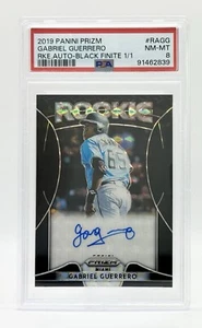PSA 8 2019 Panini Prizm Black Finite Gabriel Guerrero RC Auto 1/1 Miami Marlins - Picture 1 of 2