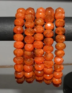 Czech Glass Beads Rondelle Orange, Fuchsia, Pink Mix Opaque Transparent - Picture 1 of 5