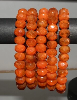 Contas de vidro tchecas Rondelle laranja, fúcsia, rosa mix transparente opaco - Imagem 1 de 4