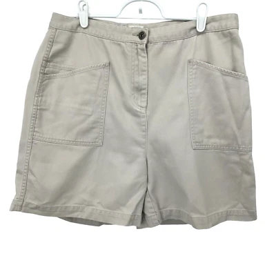 Pantalones Cortos Christopher & Banks Mujer Algodón Talla 12 Caqui Tostado Bermudas Bolsillos Foto 1 de 4