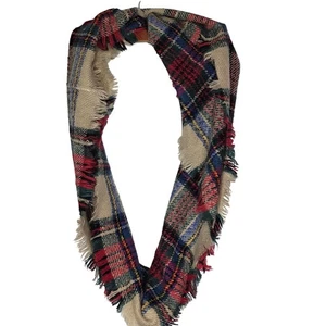 Women's Plaid Infinity Scarf 34 x 22 Winter Holiday Christmas Style - Picture 1 of 5