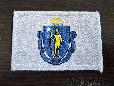 MASSACHUSETTS STATE FLAG embroidered iron-on PATCH new applique BOSTON EMBLEM - Image 1 of 3